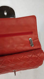 Chanel Matelasse Red Lambskin Double Flap Shoulder Bag - G0465