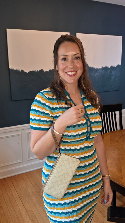 Gucci GG White Canvas Wristlet Clutch  - G0424