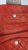 Chanel Matelasse Red Lambskin Double Flap Shoulder Bag - G0465