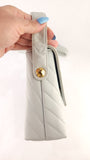 Chanel Light Blue Lamb Skin V Stitch Shoulder Bag - 3448