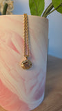 Nina Ricci Gold Tone Necklace w/ Rhinestone Circle Charm - 3021