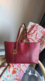 Fendi Zucchino Red Canvas Tote - 3524