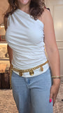 Chanel Gold Tone Thick Chain Belt - G0604