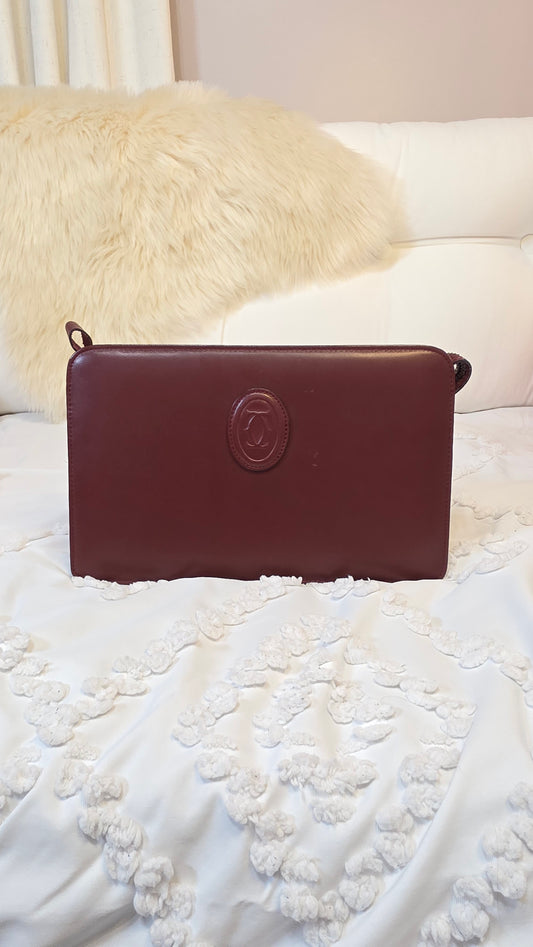 Cartier Bourdeaux Leather Clutch Bag - 3312