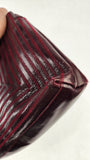 Fendi Burgandy Patent Leather Stitched Shoulder Bag - G0274