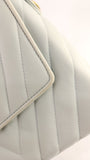 Chanel Light Blue Lamb Skin V Stitch Shoulder Bag - 3448