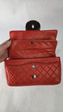 Chanel Matelasse Red Lambskin Double Flap Shoulder Bag - G0465