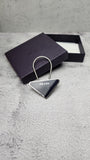 Prada Black Metal Plate Key Ring - 2726