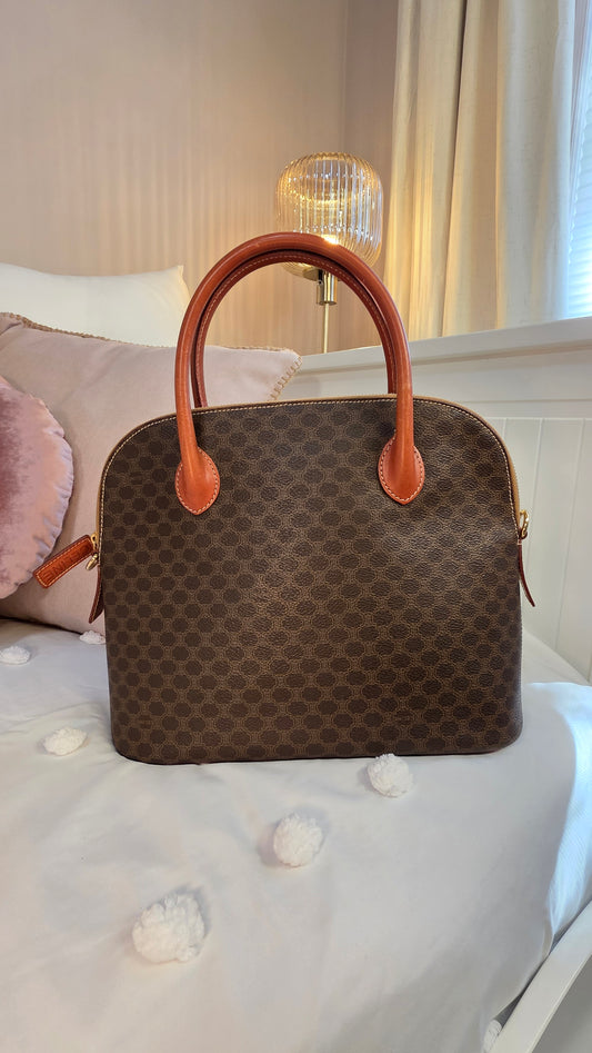 Celine Brown Macadam Handbag - 3228