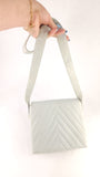 Chanel Light Blue Lamb Skin V Stitch Shoulder Bag - 3448