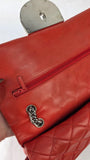 Chanel Matelasse Red Lambskin Double Flap Shoulder Bag - G0465