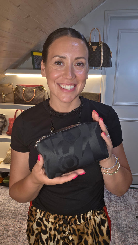 Salvatore Ferragamo Black Canvas Pouch - G0594