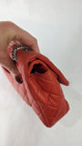 Chanel Matelasse Red Lambskin Double Flap Shoulder Bag - G0465
