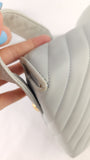 Chanel Light Blue Lamb Skin V Stitch Shoulder Bag - 3448