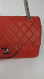 Chanel Matelasse Red Lambskin Double Flap Shoulder Bag - G0465