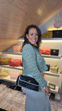 Chanel Black Lambskin V Stitch Chain Shoulder Bag - 3521