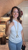 Chanel Gold Tone Vintage Magnifying Glass Charm Necklace - G0552