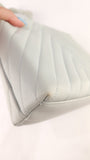 Chanel Light Blue Lamb Skin V Stitch Shoulder Bag - 3448