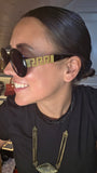 Versace Black and Gold Tone Sunglasses - G0524