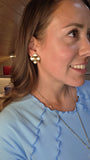 Chanel Gold & Pearl Like Stone Clip-on Earrings - G0965