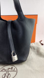 Hermes Picotin Taurillon Clemence Black Leather Palladium Hardware 18 PM - G0343