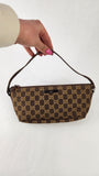 Gucci GG Brown/Beige Canvas Boat Shoulder Bag - 3325