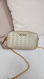Miu Miu Gold Leather Metallic Crossbody Bag - 2658