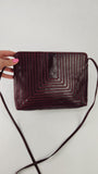 Fendi Burgandy Patent Leather Stitched Shoulder Bag - G0274