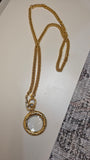Chanel Gold Tone Vintage Magnifying Glass Charm Necklace - G0552