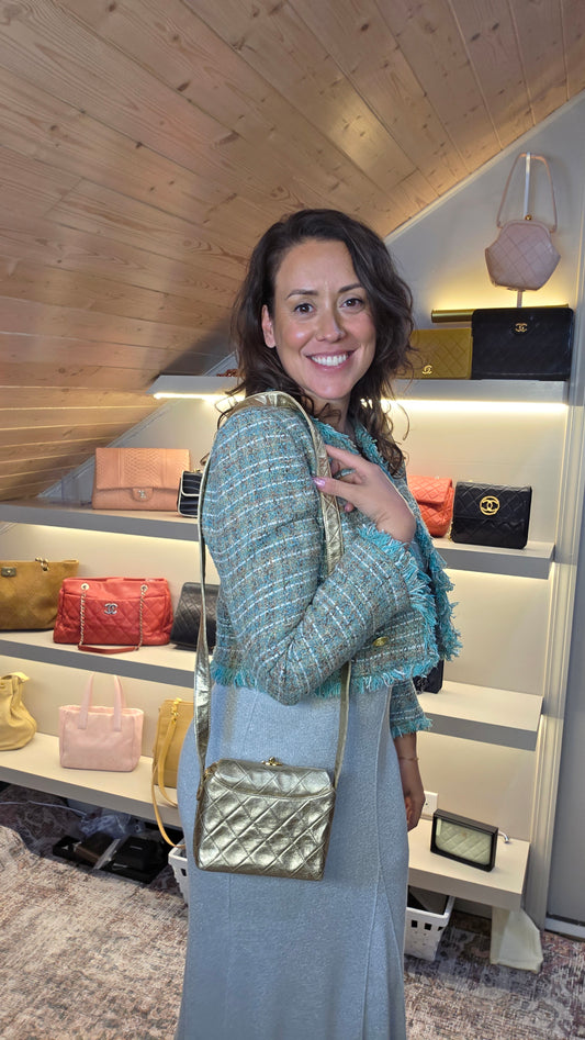 Chanel Matelasse Gold Lambskin Shoulder Bag - 3490