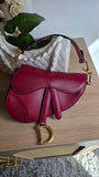 Christian Dior Red Leather Saddle Hand Bag - 3283