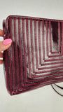 Fendi Burgandy Patent Leather Stitched Shoulder Bag - G0274