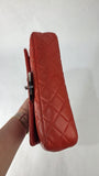Chanel Matelasse Red Lambskin Double Flap Shoulder Bag - G0465