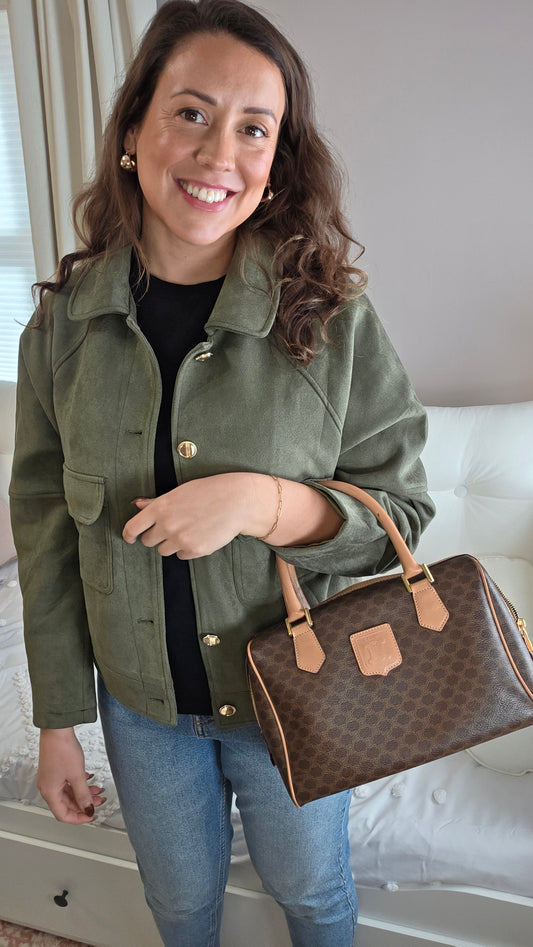 Celine Brown Macadam Handbag - 3269