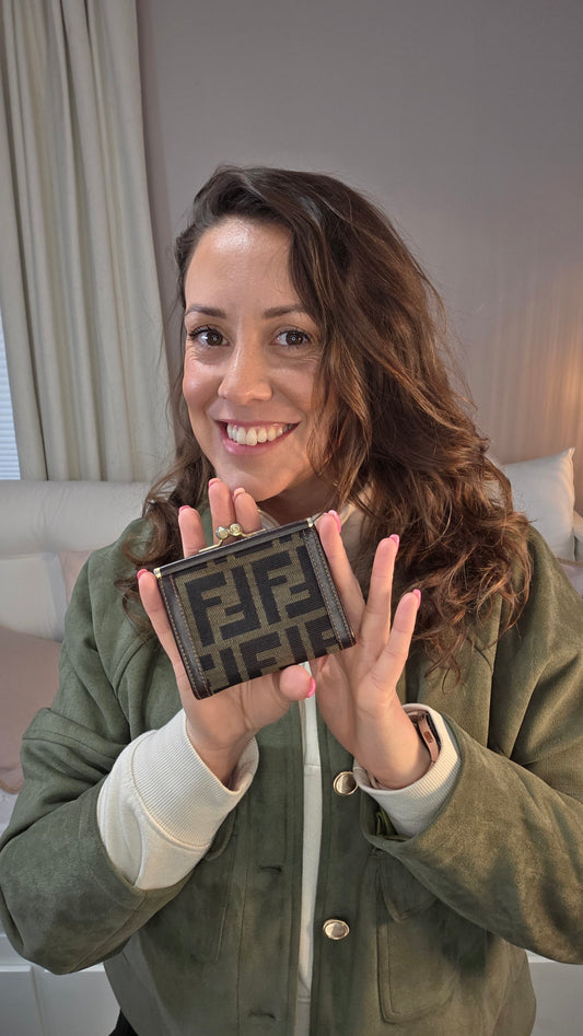 Fendi Zucca Canvas Kisslock Pouch - 3310