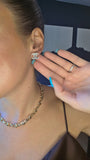 Chanel CC Silver Tone Pierced Earrings - 3707